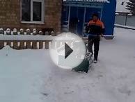 Чистим снег мотокультиватором Кайман