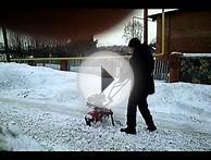 Мотокультиватор "Тарпан" срезание снежного наката с дороги.